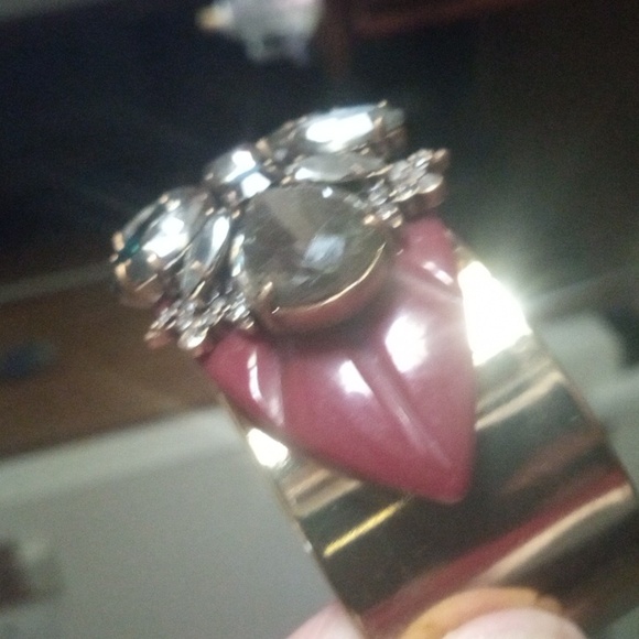 J Crew New No Tags Layered Rhinestone Cuff Gold Tone - Picture 3 of 9